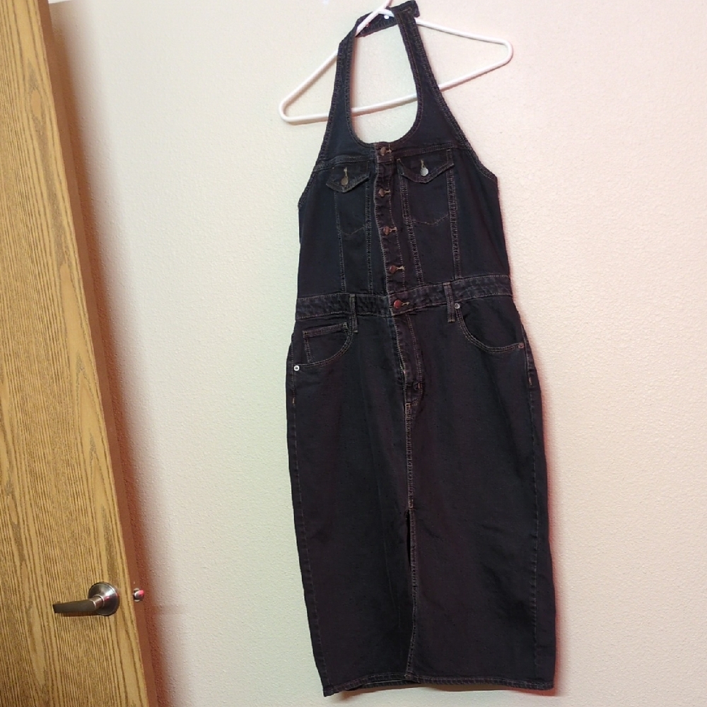 Universal Thread Goods Co. Presents This Denim Halter Jumper Dress Size 14